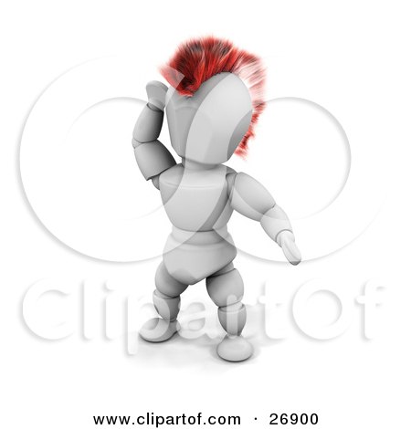 Clipart Illustration of a Punk Rocker White Character With A Red Mohawk by KJ Pargeter