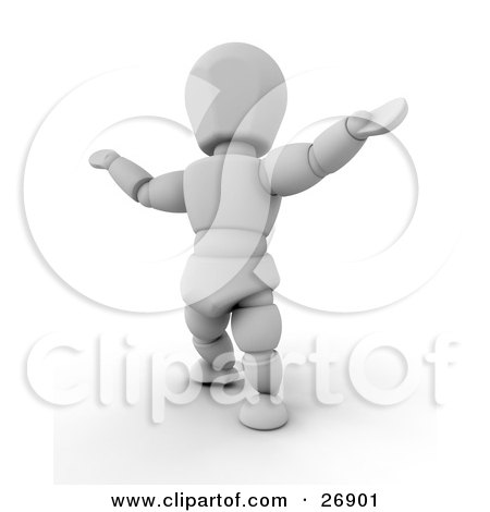 Clipart Illustration of a Friendly White Character Holding His Arms Open And Welcoming Company by KJ Pargeter