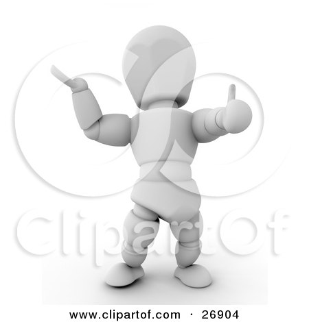 Clipart Illustration of a White Character Giving The Thumbs Up And Holding His Arm Out by KJ Pargeter