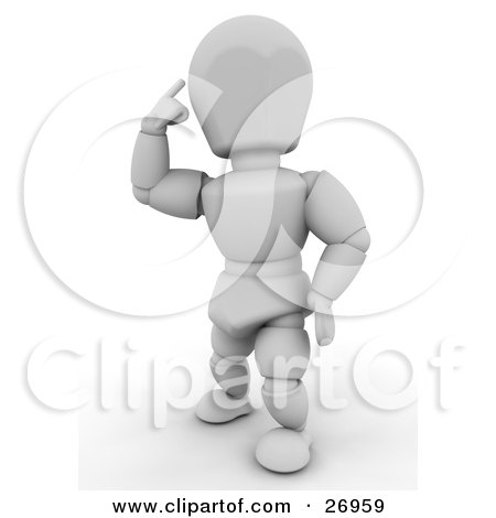 Clipart Illustration of a White Character Pointing To His Head by KJ Pargeter