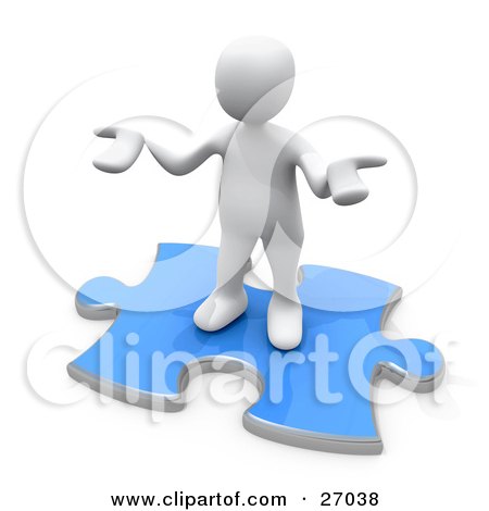 Clipart Illustration of a Confused White Person Holding Their Hands Out Because They Aren't Sure What To Do About Seo And Link Exchanges To Market Their Site by 3poD