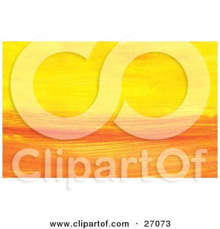 Clipart Illustration of a Background Of Paint Brush Strokes Of Yellow And Orange by KJ Pargeter