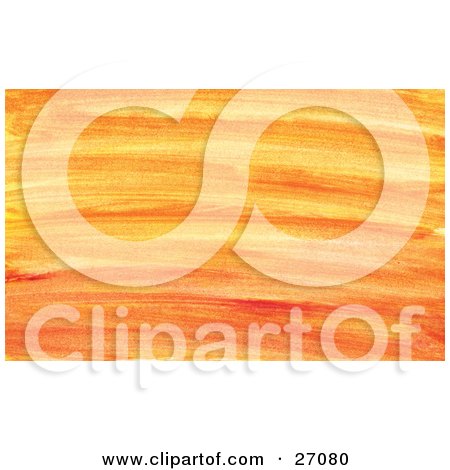Clipart Illustration of a Background Of Orange And Yellow Paint Brush Strokes Spanning Horizontally by KJ Pargeter
