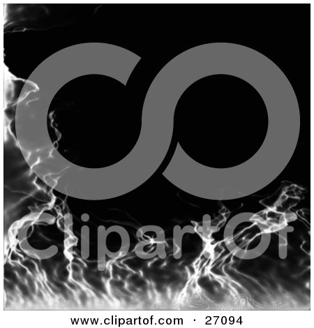 Clipart Illustration of a Black Background Bordered With Gray And White Smoke by KJ Pargeter
