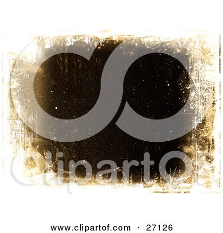 Clipart Illustration of a Brown Background Bordered By White Numbers, Scratches And Grunge by KJ Pargeter