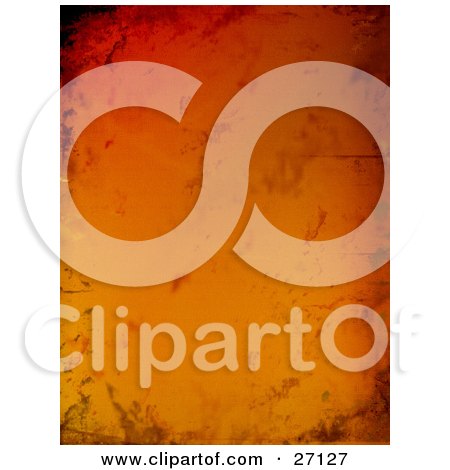 Clipart Illustration of a Vertical Gradient Red, Orange And Yellow Grungy Background With Smears by KJ Pargeter