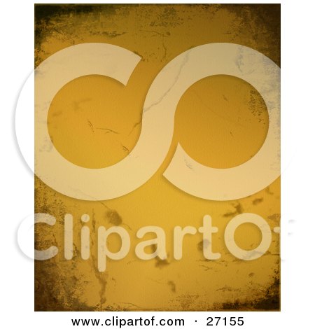 Clipart Illustration of a Vertical Yellow Grungy Background With Artifacts by KJ Pargeter