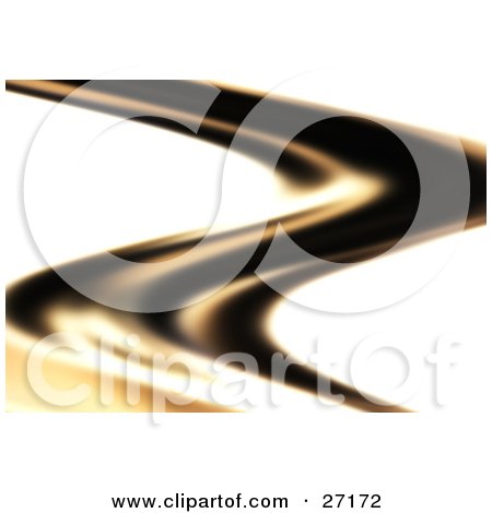 Clipart Illustration of a Curving White, Tan And Black Line Over White by KJ Pargeter