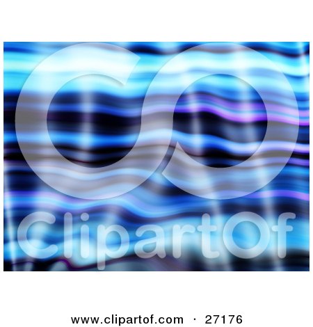 Clipart Illustration of a Rippled Blue, Purple And Black Background With Bright White Light by KJ Pargeter