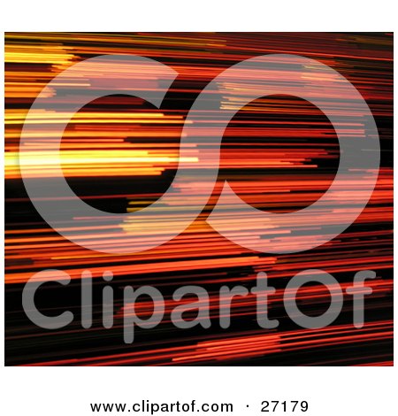 Clipart Illustration of an Abstract Blurred Background Of Yellow, Red And Orange Lights by KJ Pargeter