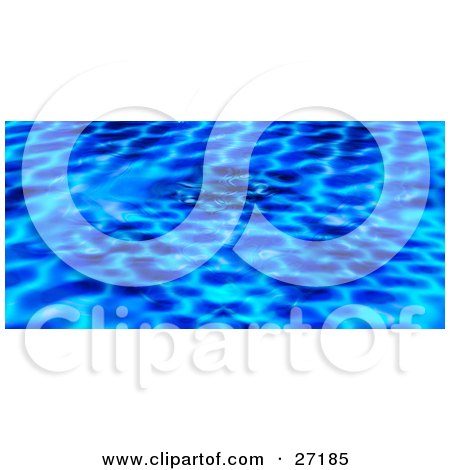 Clipart Illustration of a Rippled Blue Background With Circle Patterns Of Light by KJ Pargeter