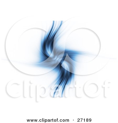Clipart Illustration of a Blue Burst Of Light Spiraling In The Center Of A White Background by KJ Pargeter