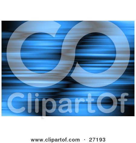 Clipart Illustration of a Blurry Blue And Black Rippled Background Of Motion by KJ Pargeter