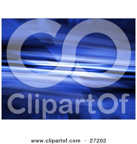 Clipart Illustration of a Motion Blurred Background Of White And Blue Lights by KJ Pargeter