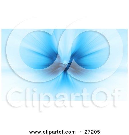 Clipart Illustration of a Burst Of Blue Resembling An Angel, Emerging From A White Background by KJ Pargeter