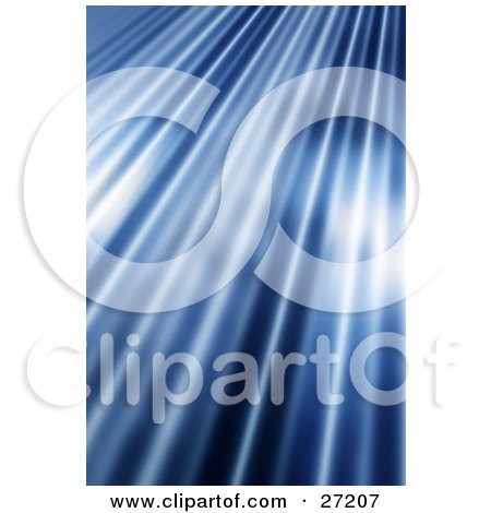 Clipart Illustration of a Blurred Background Of Rays Of Blue Light by KJ Pargeter