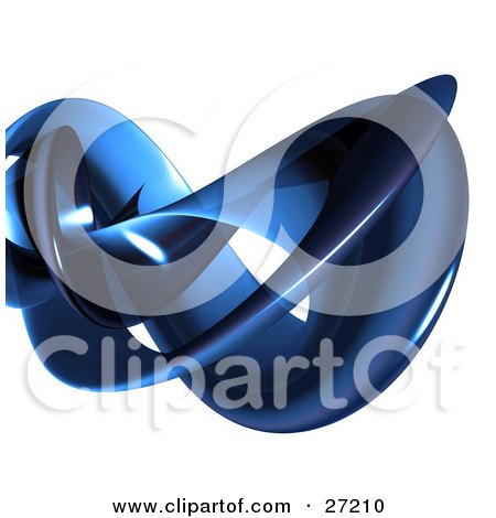 Clipart Illustration of a Thick Blue Tube Curving Over A White Background by KJ Pargeter