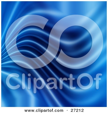 Clipart Illustration of a Curving Rippled Background In Blue Tones by KJ Pargeter