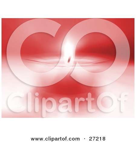 Clipart Illustration of a Blurred Burning Candle With A Red Background, Symbolizing Romance by KJ Pargeter