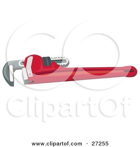 Clipart Illustration of a Red And Silver Pipe Or Stillson Wrench Tool by djart