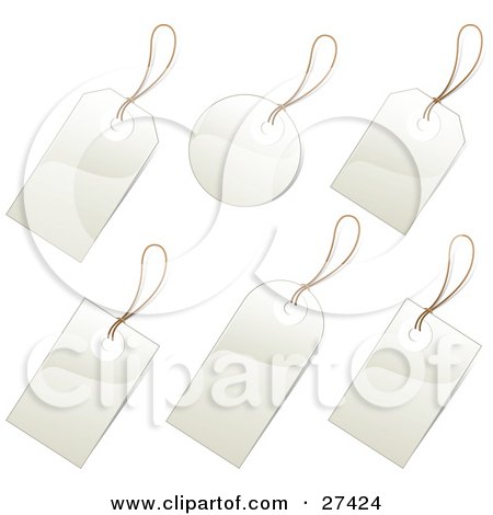 Clipart Illustration of a Collection Of Blank White Price Tags Or Labels by beboy