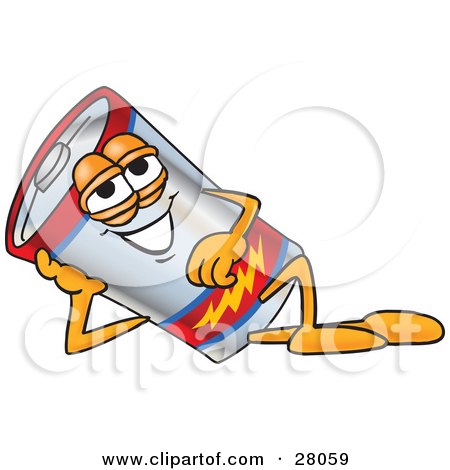 Clipart Illustration of a Battery Mascot Cartoon Character Reclined by Mascot Junction