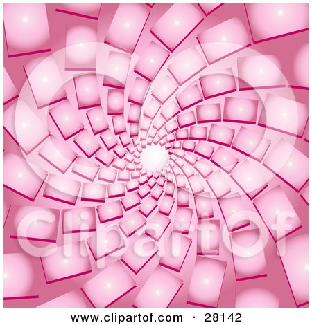 Clipart Illustration of a Pink Spiral Background With White in the Distance by KJ Pargeter