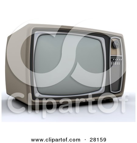 Clipart Illustration of a Vintage Box Television by KJ Pargeter