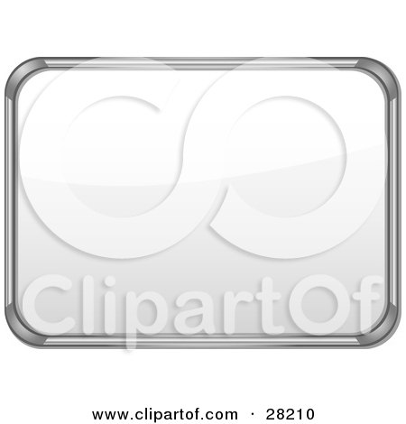 Clipart Illustration of a Metal Frame White Board With Blank Space by elaineitalia