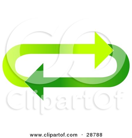 Clipart Illustration of an Oval Of Gradient Light And Dark Green Arrows Moving In A Clockwise Motion by djart