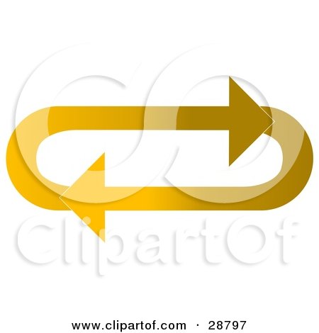 Clipart Illustration of an Oval Of Gradient Light And Dark Yellow Arrows Moving In A Clockwise Motion by djart