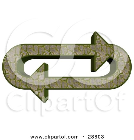 Clipart Illustration of an Oval Of Mossy Stone Path Arrows Moving In A Clockwise Motion by djart