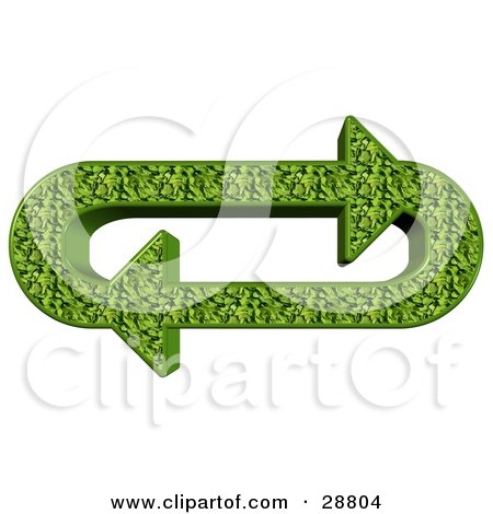 Clipart Illustration of an Oval Of Green Leafy Arrows Moving In A Clockwise Motion by djart