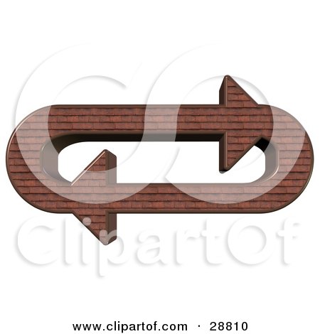 Clipart Illustration of an Oval Of Red Shingle Arrows Moving In A Clockwise Motion by djart