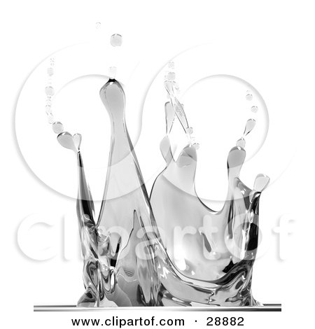 Clipart Illustration of a Closeup Of A Water Splash With Droplets Separating From The Top by Tonis Pan