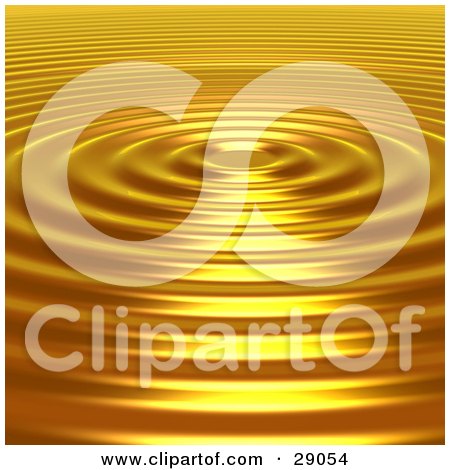 Clipart Illustration of Bright Light Reflecting Off Of The Surface Of Golden Concentric Ripples by Tonis Pan