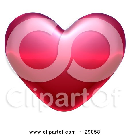 Clipart Illustration of a Pink And Red Valentine Heart With Light Shining Off Of The Top by Tonis Pan