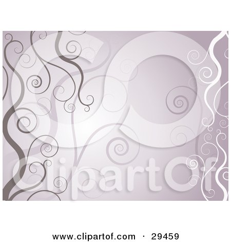 Clipart Illustration of a Background Of Brown, Purple And White Vines by KJ Pargeter