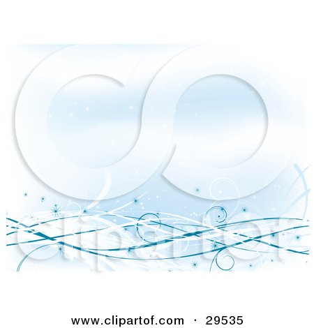 Clipart Illustration of Lines Of Blue And White With Little Sparkles On A Sparkling Background  by KJ Pargeter