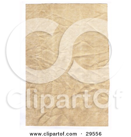 Clipart Illustration of a Flat Wrinkled Piece Of Blank Parchment Paper On A White Background by KJ Pargeter