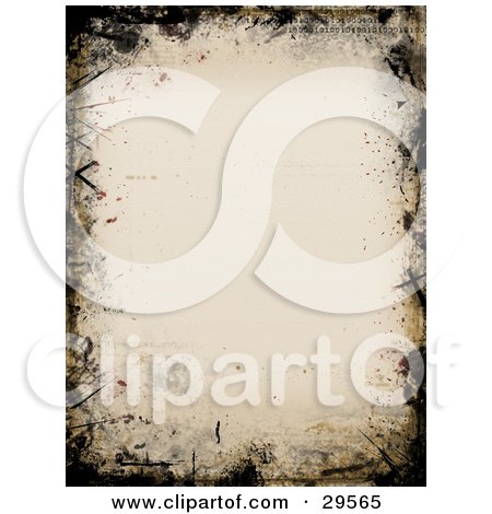 Clipart Illustration of a Brown And Black Background Of Grunge With Text And Space For Writing by KJ Pargeter