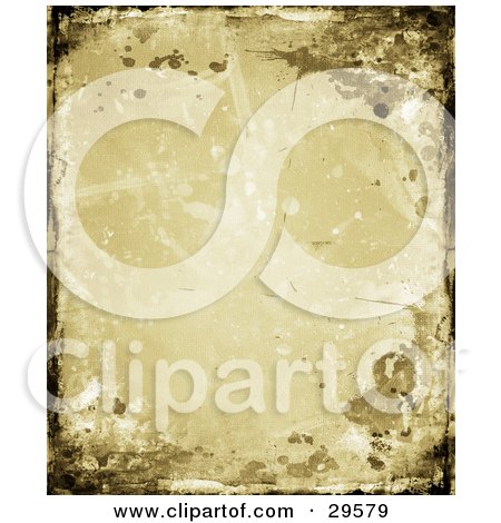 Clipart Illustration of a Grunge Background Of Splatters, Bordered By Brown Marks by KJ Pargeter