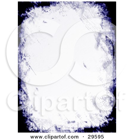 Clipart Illustration of a Black And Purple Grunge Border Over An Off White Background by KJ Pargeter