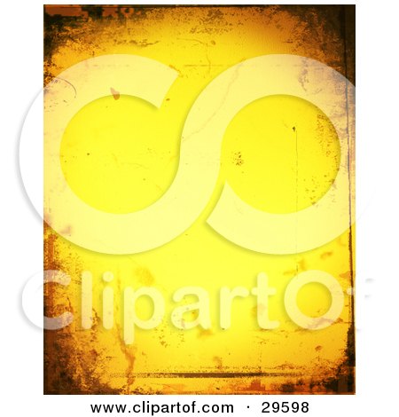 Clipart Illustration of a Brown And Black Border Of Grunge Around Yellow by KJ Pargeter