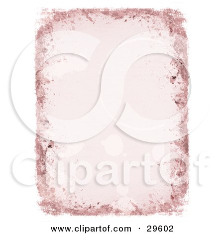 Clipart Illustration of a Pale Pink Background With Water Stains, Bordered By Darker Grunge And White by KJ Pargeter