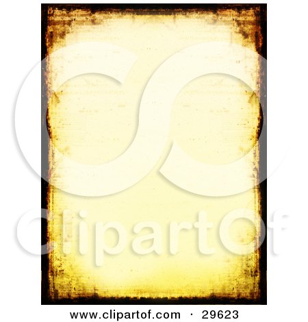 Clipart Illustration of a Pale Background With Black And Yellow Grunge Borders by KJ Pargeter