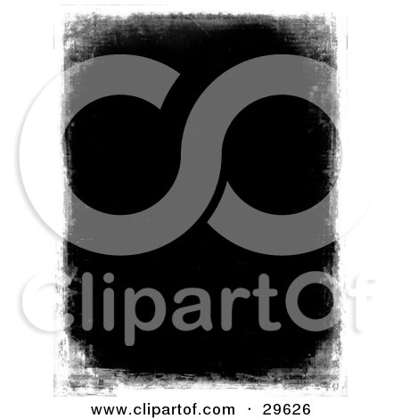 Clipart Illustration of a White Border Of Grunge Around A Black Background by KJ Pargeter