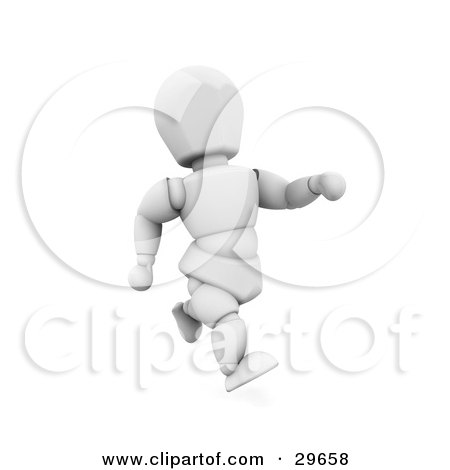 Clipart Illustration of an Athletic White Character Running Or Jogging, On A White Background by KJ Pargeter