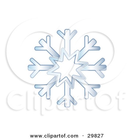 Clipart Illustration of a Gradient Blue Winter Snowflake by Melisende Vector