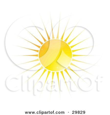 Clipart Illustration of a Bright Summer Sun Casting Sunlight by Melisende Vector